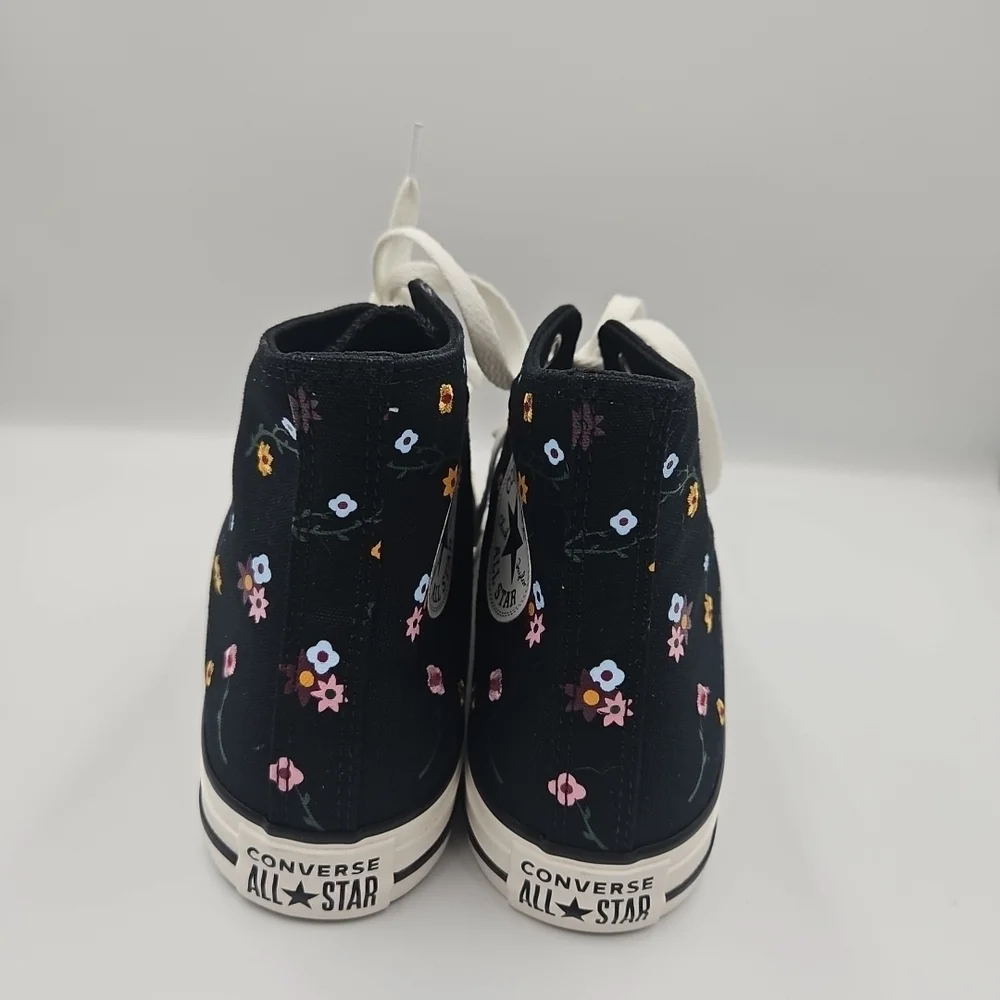 Converse Women's Black Multicolor Floral High-Tops - Picture 5 of 9
